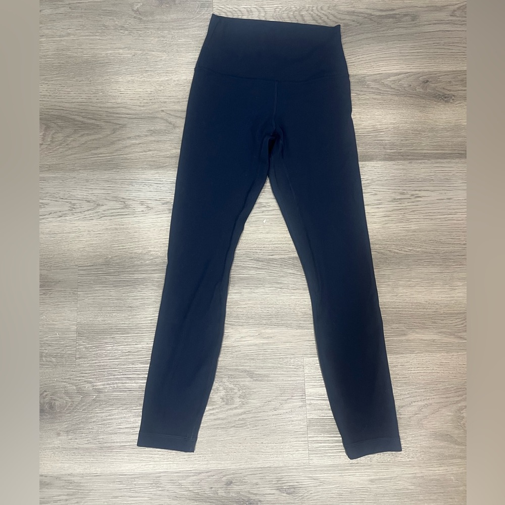 lululemon navy blue ribbed align leggings